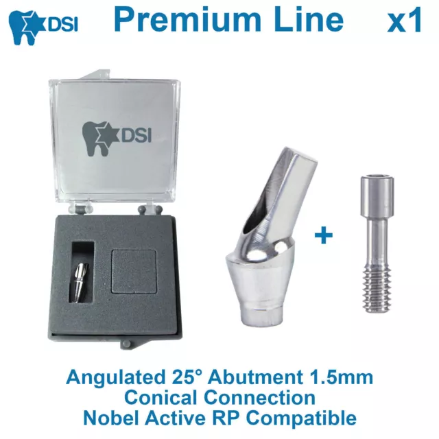 Dental Implant Angulated 25° Anatomic Abutment Conical Nobel Active 1.5 mm