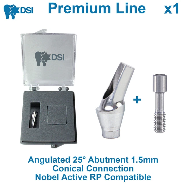 DENTAL IMPLANT ANGULATED 25° Anatomic Abutment Conical Nobel Active 1.5