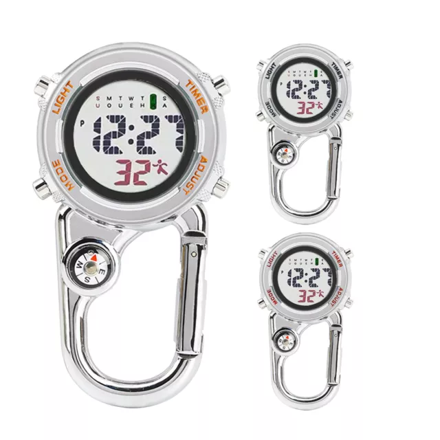 Carabiner Digital Watch for Sport Nurses Paramedics Belt Pocket Clip on Watch