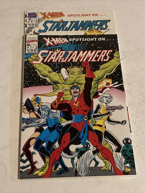 X-MEN SPOTLIGHT ON STARJAMMERS # 1 & # 2 Marvel Comic Books G/VG 1990 Copper Age 18