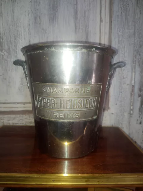 SEAU À CHAMPAGNE  PIPER HEIDSIECK REIMS ARGIT  , ICE BUCKET Metal argenté 3