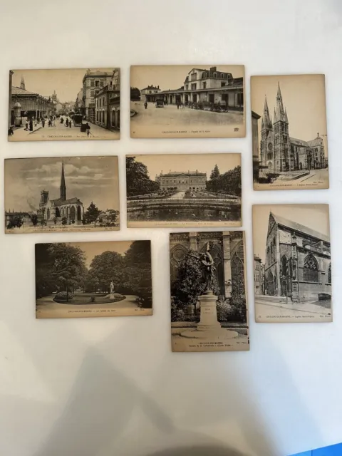 Vintage French Postcards - Lot Of 8. Chalons-sur-Marne France   Early 1900s.