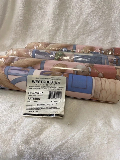 Lot of 4 WINCHESTER Wallpaper Border Animals Nursery KS31101B 5 Yards Vintage