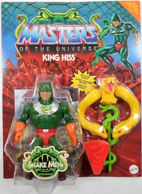 Mattel 2022 Motu Origins Serpiente Hombre Rey Silbido Figura De Acción Europea Sellada Mosca