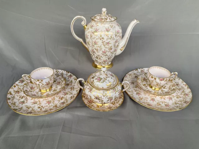 Tuscan  English Bone China - Tea Set Sugar Bowl Desert Plates Du Berry Rose Lot9