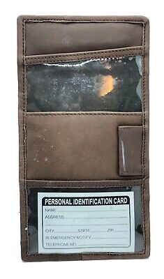 Brown Leather Passport Cover Neck Strap ID Holder Card Wallet Travel Lanyard 2