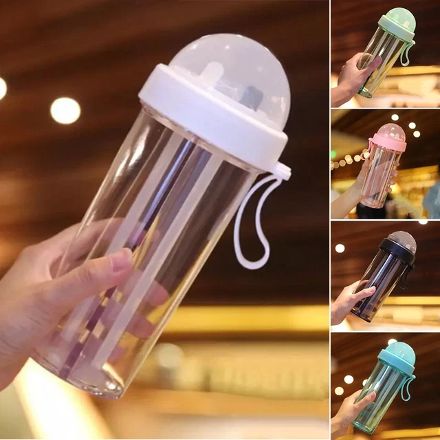 Bouteille couple prête à voyager 420 ml tasse double usage couche fendue paill