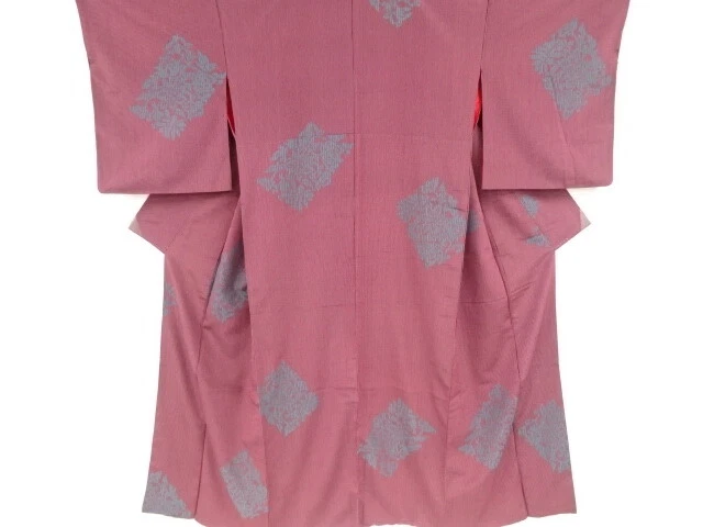 40642# Japanese Kimono / Antique Kimono / Woven Floral Plants