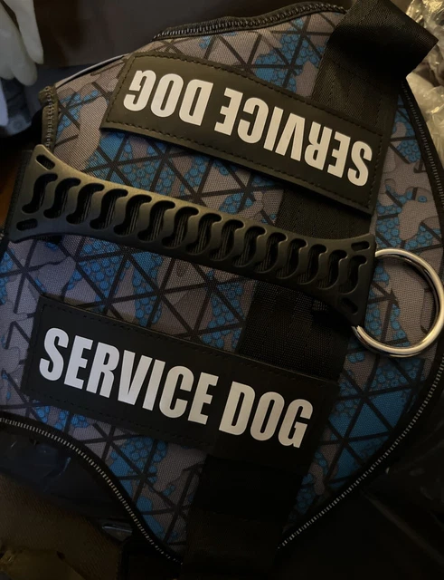 SERVICE DOG VEST Harness Handle Removable Reflective Tag Patches THERAPY DOG