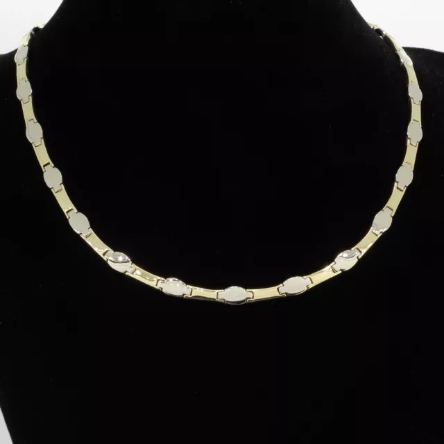 Kette 585 Gold 14 Kt Collier Bicolor Polliert Wert 2250,-