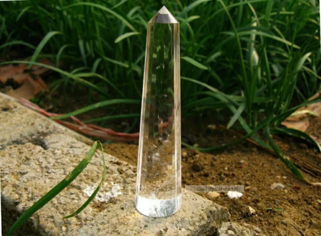 169g 24 SIDED NATURAL CLEAR  ROCK QUARTZ CRYSTAL HEALING POINT SUPER