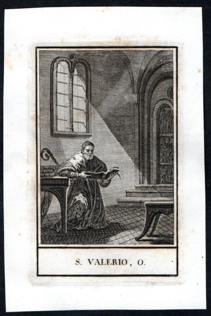 Antico inserzione 1800 de San Valerio O. santino estampa holy card image pieuse
