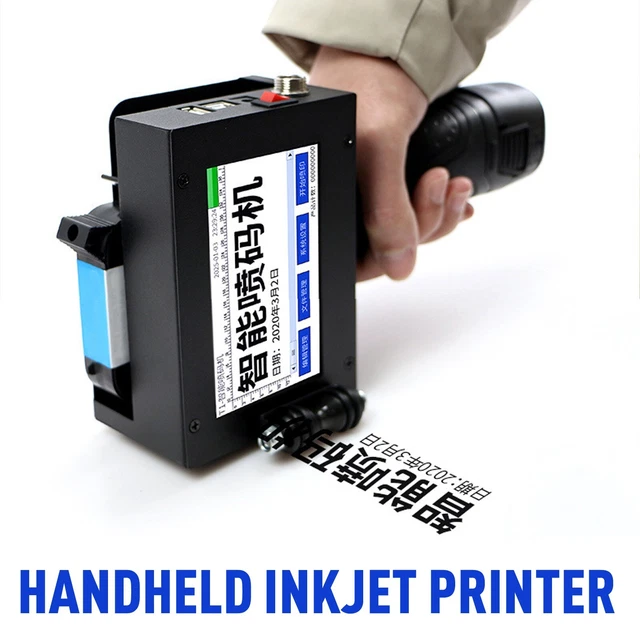 D10 HANDHELD INKJET Printer 600DPI Smart Date/QR Code/Barcode/Logo