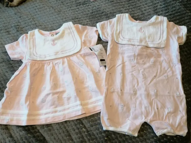 Baby Girl Pink Sailor Dress And Romper Tkmaxx 0-3 Months