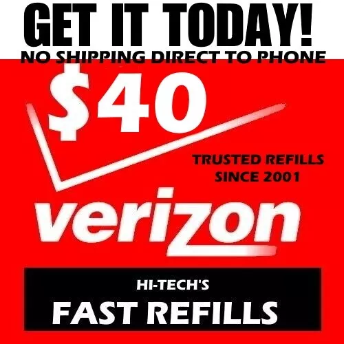 $40 Verizon Prepaid Refill 💥 Direct To Phone 💥Online Refill ✅ Get It Today!