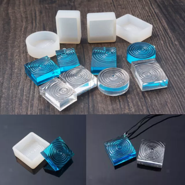 4x  Geometric Silicone Mould DIY Resin Craft Jewelry Pendant Mold Tool