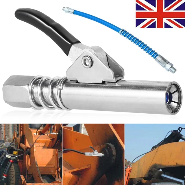 GREASE GUN ADAPTER Hose Kit Coupling End Fitting Coupler Quick Lock On