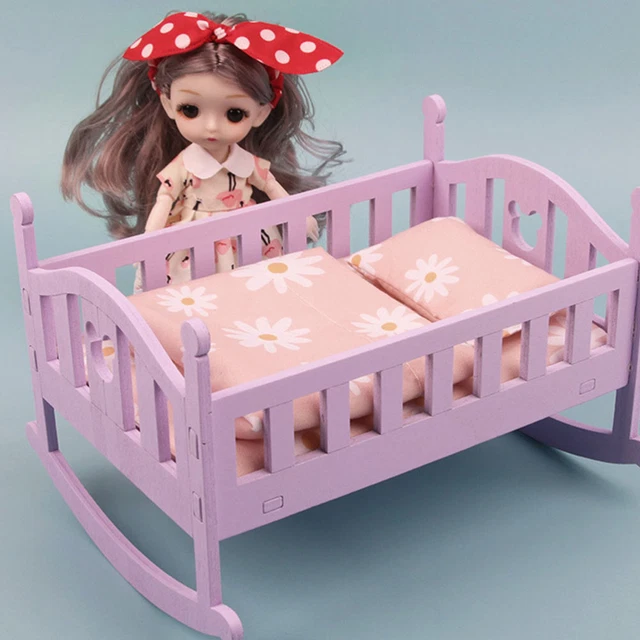 KID SUIT DOLL Cradle Model Mini House Accessory Wooden Baby £21.75
