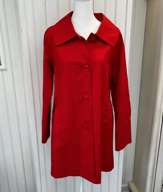 Pendleton Size Small Women’s Red Trench Coat Cotton Lightweight
