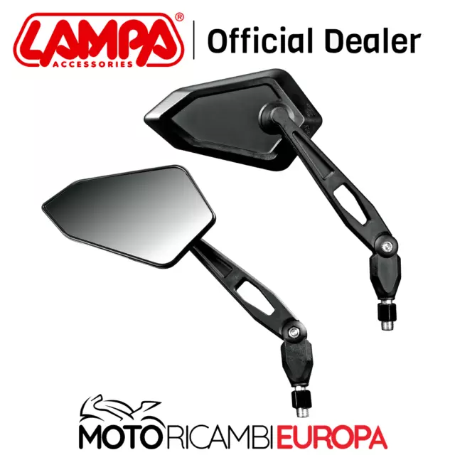 Coppia Specchi Moto Jax Neri Lampa Cod.90488