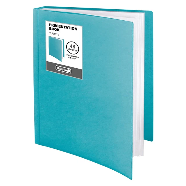 Binder with Plastic Sleeves 48-Pocket - Presentation Book 8.5x11 (Aqu...