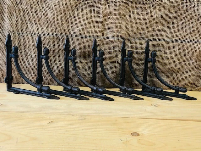 8 Bookshelf Brackets Corbels Wall Cast Iron Rustic Farmhouse 6 1/2" X 6 1/2"
