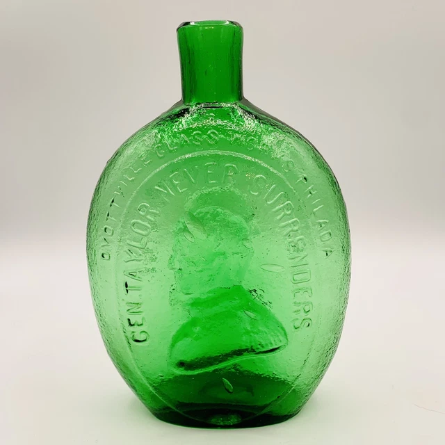 Vtg Repro Gen. Taylor Never Surrenders Green Bottle - Dyottville Philadelphia