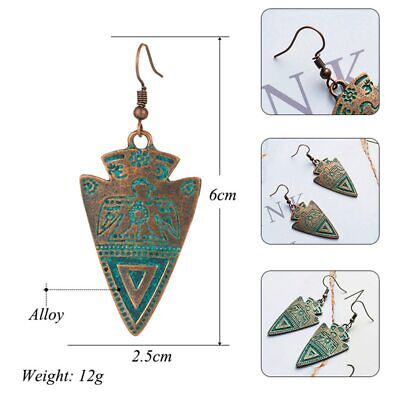 Earrings Ethnic Studs Antique Horus Copper/Turquoise Egyptian Hook Hippie 2