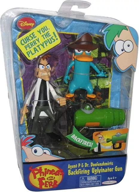 DISNEY PHINEAS & Ferb Agent P & Dr. Doofenshmirtz Backfiring Uglyinator ...