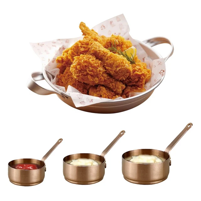 Mini sartén de salsa taza de salsa olla térmica olla con agujero para colgar;