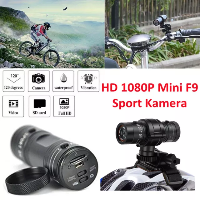 HD 1080P Mini F9 Sport DVR Kamera Fahrrad Motorrad Helm Action videocam Geschenk