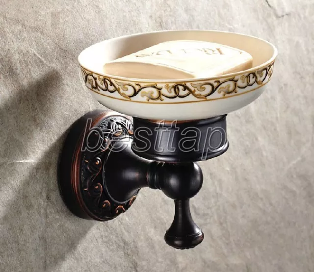 Black Oil Rubbed Bronze Wall Mounted Soap Dish Holder Bathroom Accessory sba471