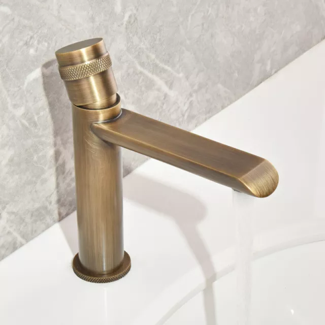 Bathroom Antique Bronze Finish Brass Basin Sink Faucet Single Handle Water Tap