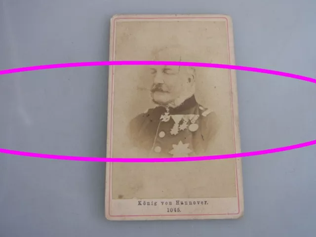 CDV Foto Portrait König Hannover Orden Bruststein ( hat Augen zu ) KE3870