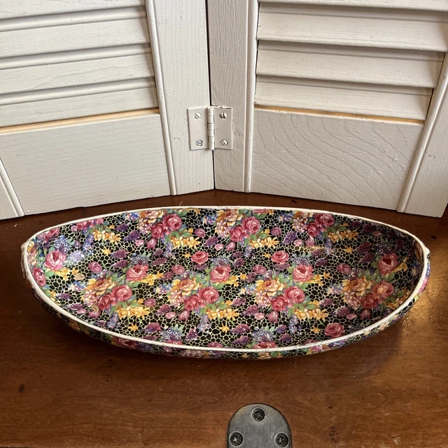 12" Royal Winton Grimwades England Hazel Chintz Oval Serving Bowl