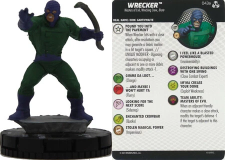 WRECKER #043a Rare Avengers War of the Realms Marvel Heroclix Near Mint