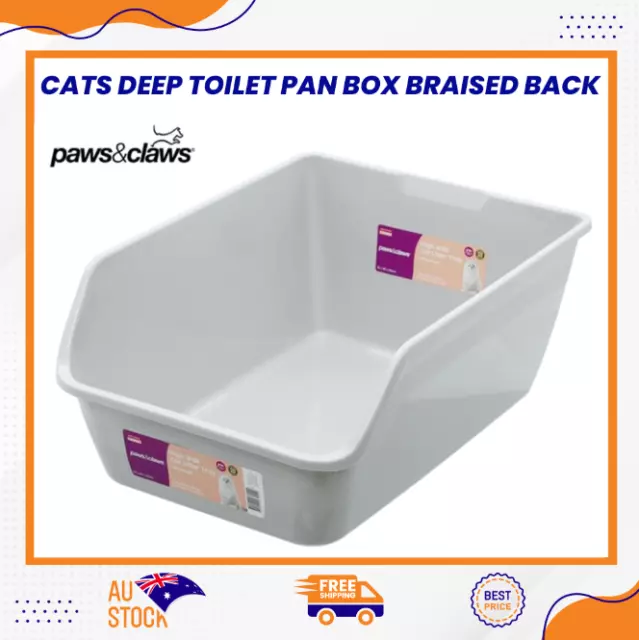 Extra Large High Wall Open Cat Litter Tray Cats Deep Toilet Pan Box Braised Back