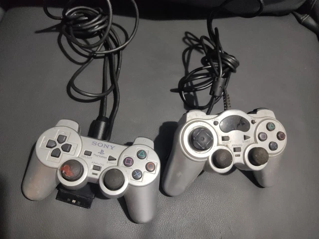 Official Genuine Original Sony Dual Shock 2 PS2 Controller Game Pad Satin Silver