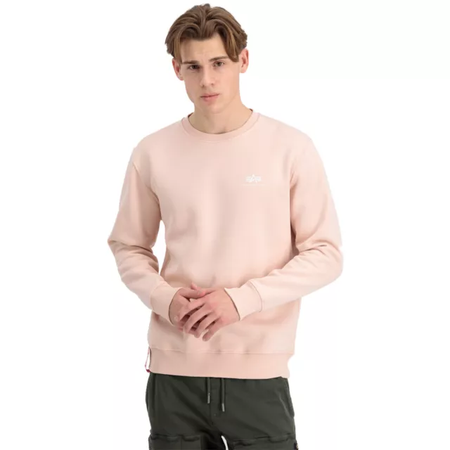 Alpha Industries Herren Sweater Basic Small Logo pale peach Pullover pfirsich