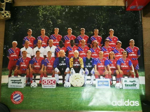 NEU RARE 1994 Poster FC BAYERN Mannschaftsfoto OVP ADIDAS 8 94 MÜNCHEN Sammler