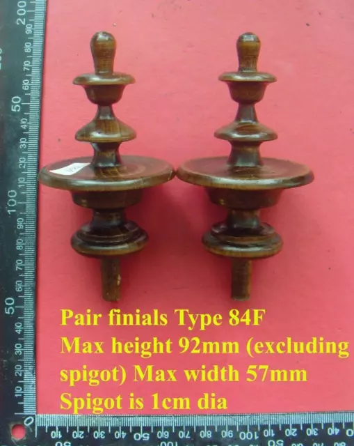 da type 84f- pair of stained wood vienna regulator wall clock FINIALS DIY