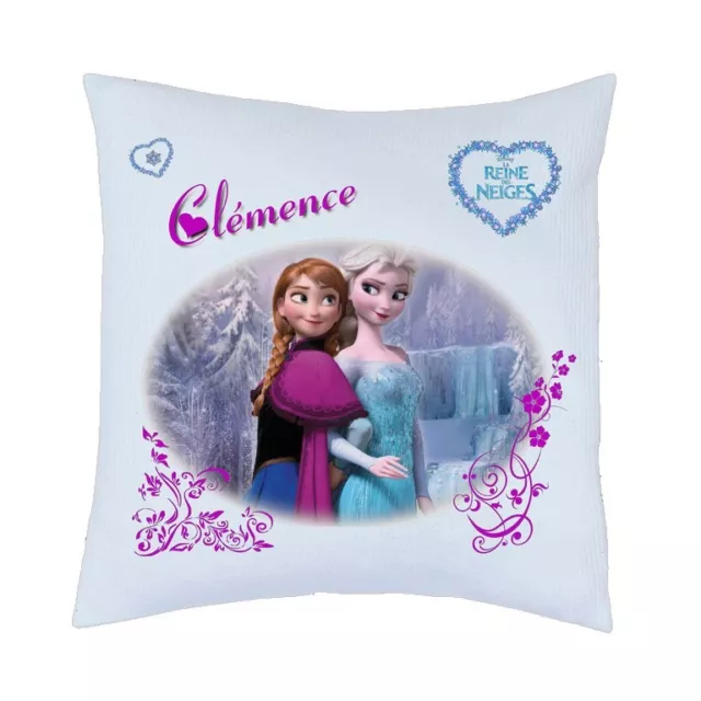 Coussin La reine des neiges carré pour enfant avec Elsa.