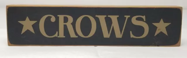 Crows Wood Sign Black Brown Stars Small Handmade Vintage