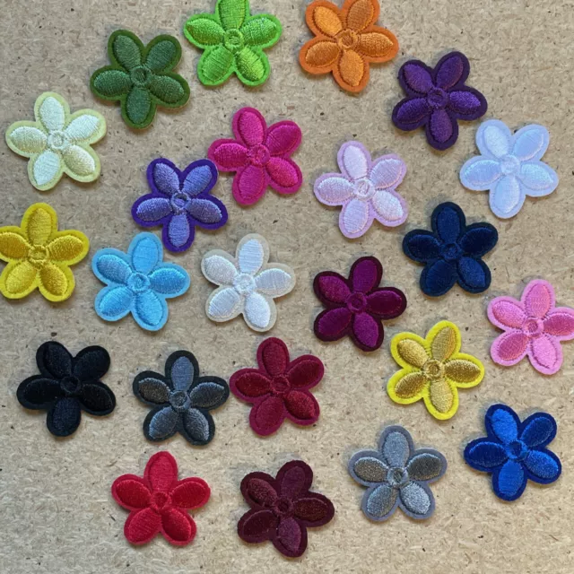 5 or 23pc Flower Embroidered Patch Iron On Applique craft sewing #2188