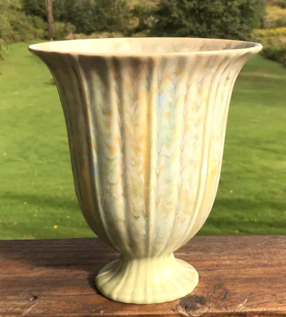 Beswick 702-3 Vase.Planter. VTG CIRCA 1930's-40's. Green, Gold. 9” Tall. England