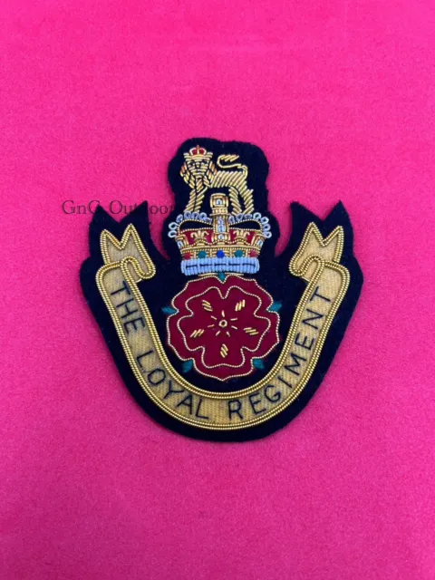 The Loyal Regiment Blazers Badge TLR Hand Embroidered Bullion Wire Blazer Badge
