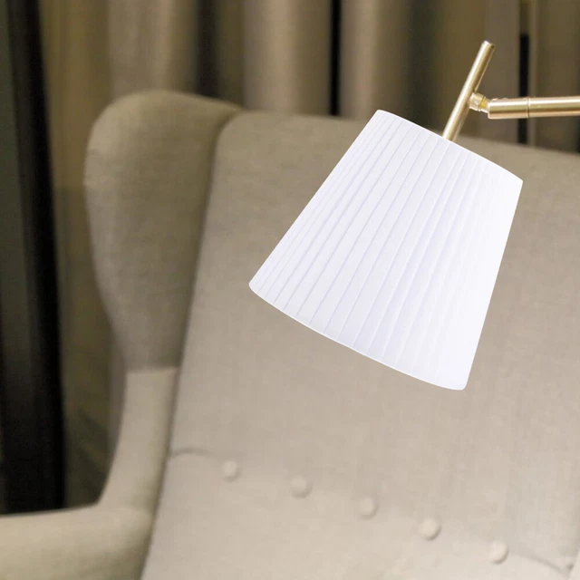 Curqia – Set Da 6 Paralumi A Clip In Lino Bianco Per Lampadari E Applique – Dimensioni: 8,9x14x13,2 Cm – Luce Morbida E Diffusa