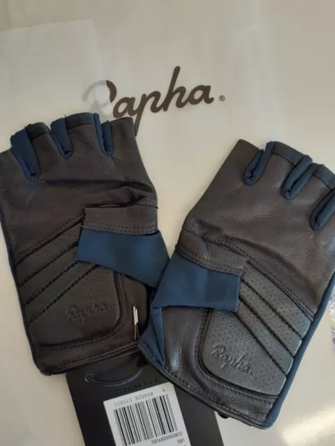 Rapha Brevet Classic Mitts Gloves Navy/Leather DNY, Size LARGE, BNWT Latest