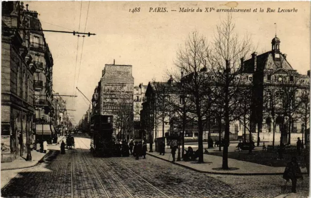 CPA PARIS 15e Mairie du XV arr. La rue Lecourbe (536061)