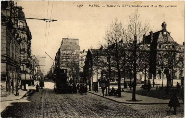 CPA PARIS 15th Town Hall du XV arr. La rue Lecourbe (536061)